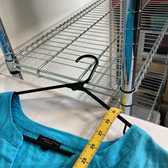 Carole Little Women's Linen Blend Tunic Top Size 1X Vibrant Coastal Euro Summer - Picture 3 of 11